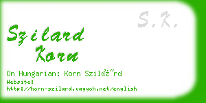 szilard korn business card